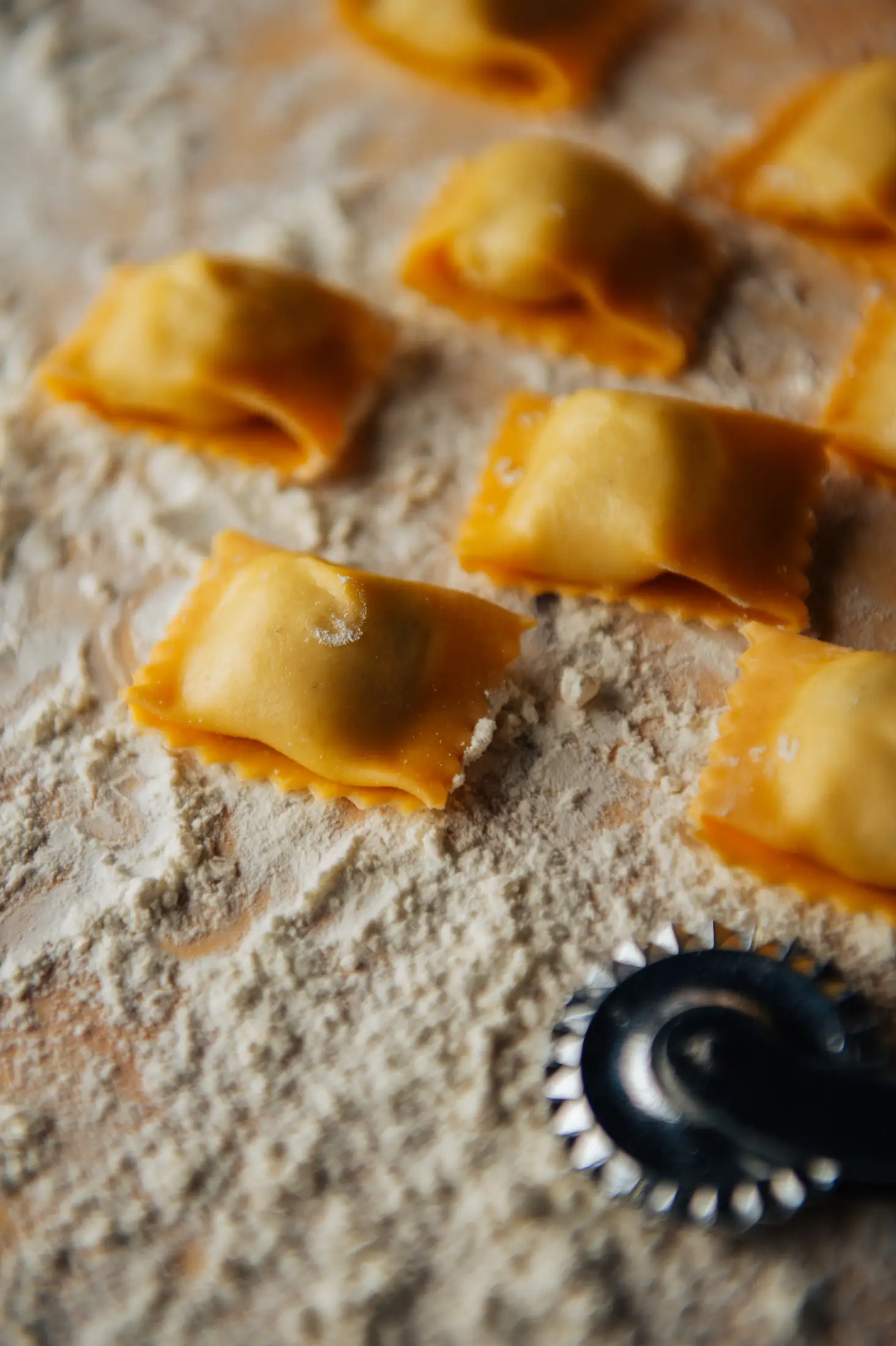 Ravioli com cortador